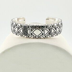 David Yurman Wide Southwest Cuff Bracelet in Sterling Silver - 11mm - Medium